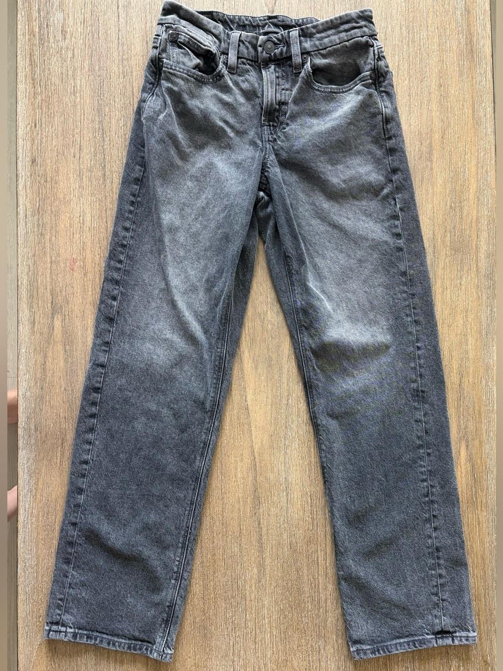 American Eagle Women’s Size 2 Washed Black High Rise Straight Leg Jeans